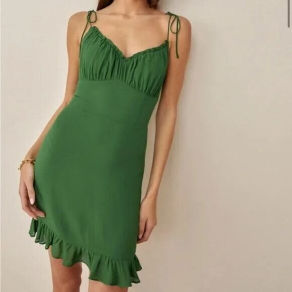 REFORMATION Esther Dress Kelly Size 0 - Picture 2 of 8